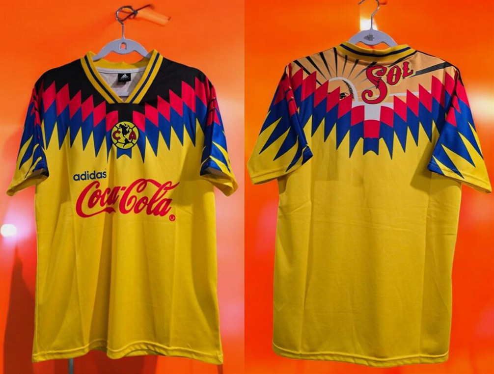 Men's Aguilas del America Black/Yellow 94/95 Home Soccer Jersey