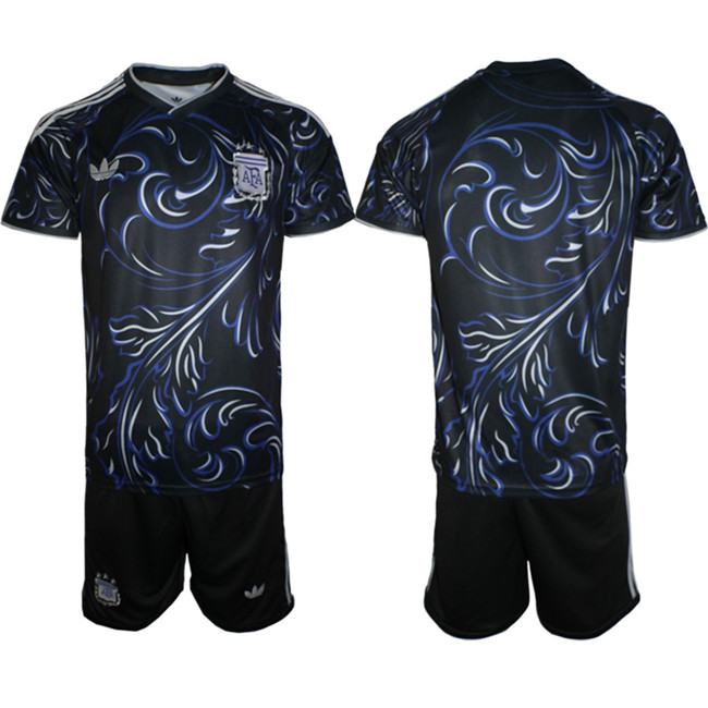 Men's Argentina Blank Away Soccer Jersey Suit