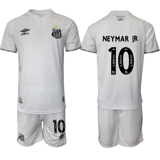 Men's Santos F.C. #10 Neymar Jr 25/26 White Home Soccer Jersey Suit