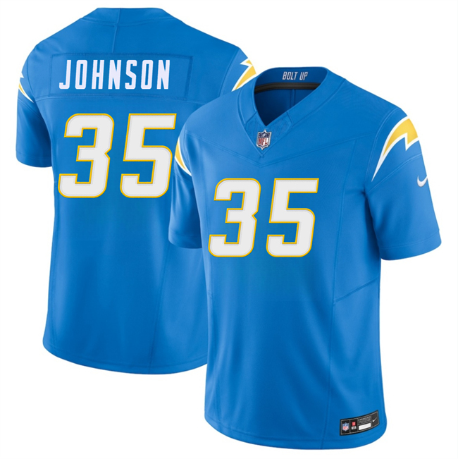 Men's Los Angeles Chargers #35 Amar Johnson Blue 2026 F.U.S.E. Vapor Limited Stitched Football Jersey