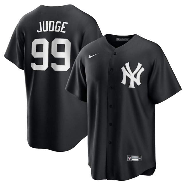 Men's New York Yankees #99 Aaron Judge Black Lights Out Limited Stitched Baseball Jersey