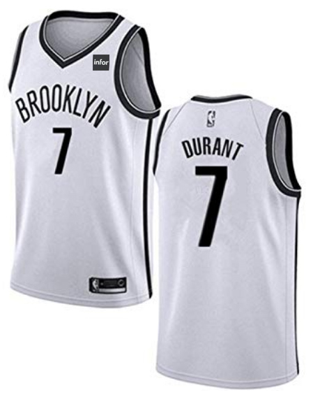 Men's Brooklyn Nets #7 Kevin Durant White Stitched NBA Jersey