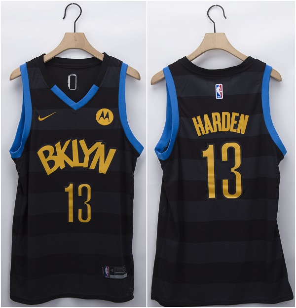 Men's Brooklyn Nets #13 James Harden Black Fashion Edition Stitched NBA Jersey