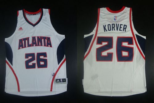 Revolution 30 Hawks #26 Kyle Korver White Stitched NBA Jersey
