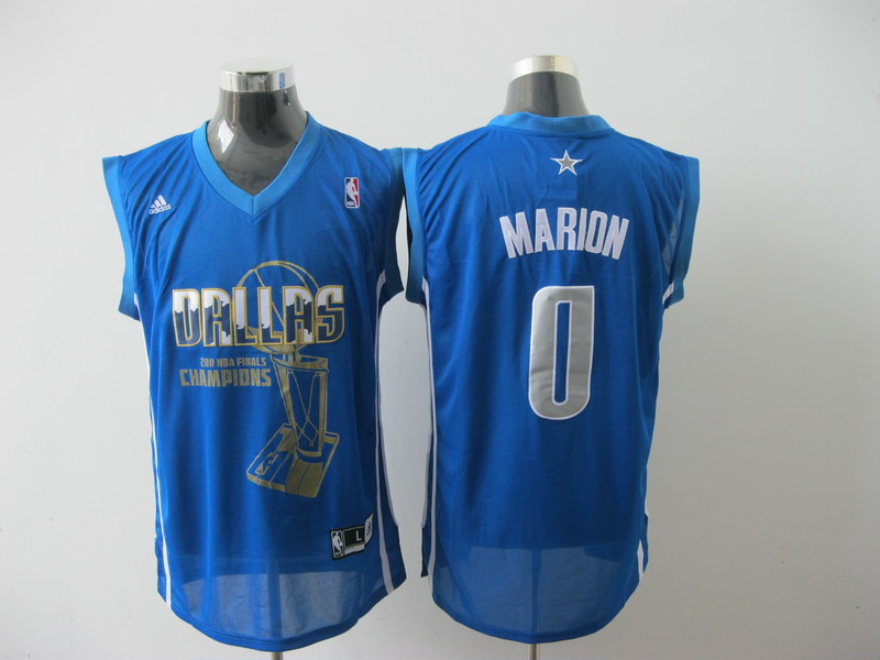 Mavericks 2011 NBA Finals Champions #0 Shawn Marion Revolution 30 Blue Stitched NBA Jersey