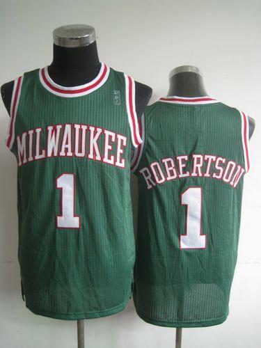 Bucks #1 Oscar Robertson Green Throwback Stitched NBA Jersey