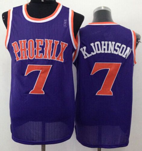 Suns #7 K Johnson Purple New Throwback Stitched NBA Jersey