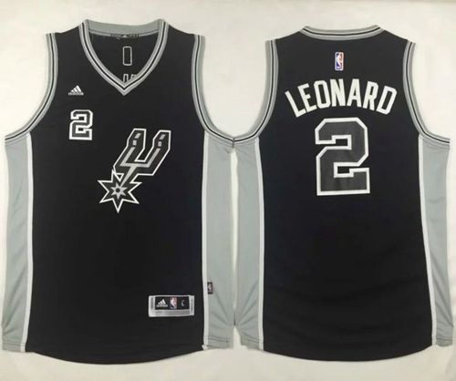 Spurs #2 Kawhi Leonard Black New Road Stitched NBA Jersey
