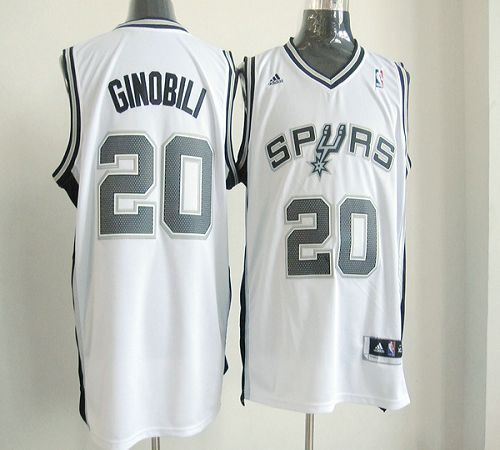 New Revolution 30 Spurs #20 Manu Ginobili White Stitched NBA Jersey