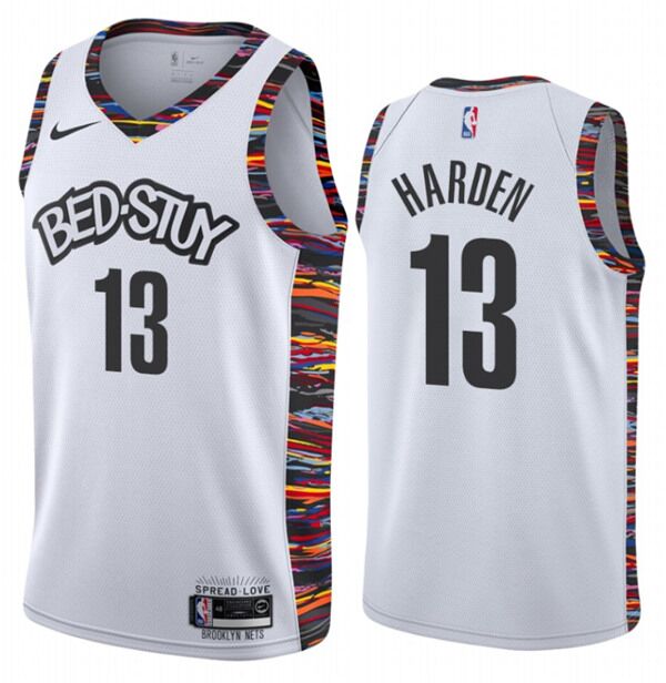 Men's Brooklyn Nets #13 James Harden White City Edition Stitched NBA Jersey