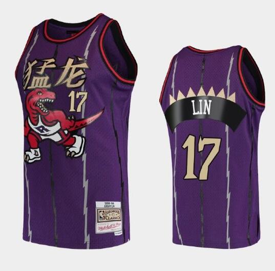 Men's Toronto Raptors #17 Jeremy Lin Purple 2019 Chinese New Year Celebration Stitched Jersey