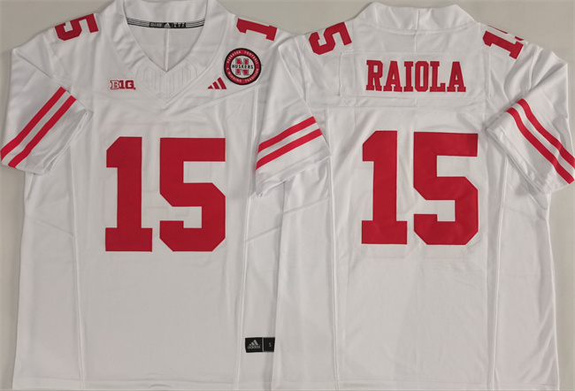 Men's Nebraska Cornhuskers #15 Dylan Raiola White F.U.S.E. With Patch Vapor Limited Stitched Football Jersey