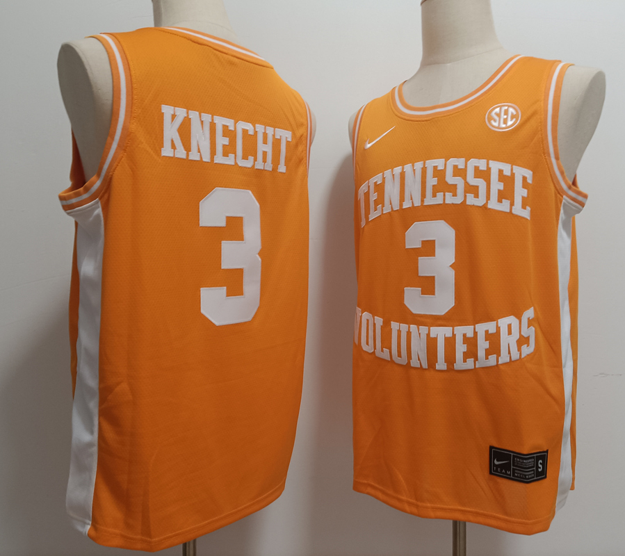 Men's Tennessee Volunteers #3 Dalton Knecht Orange Stitched Jersey