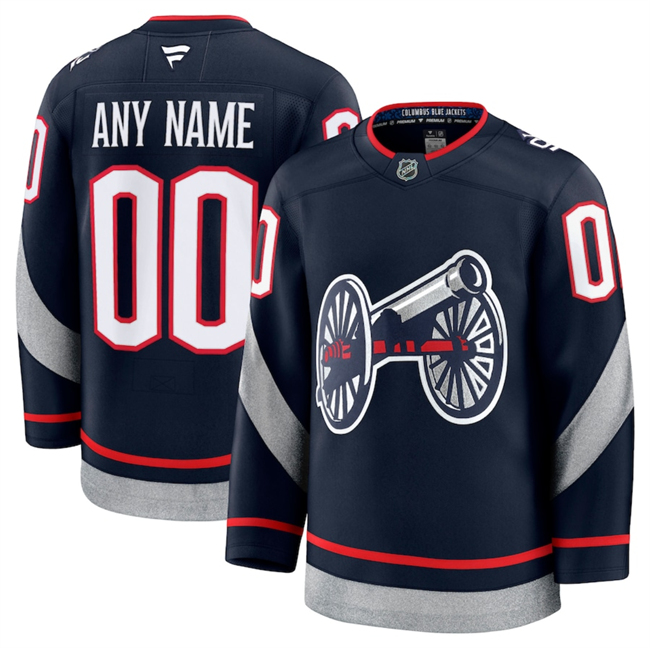 Men's Columbus Blue Jackets Active Player Custom Navy 2024-25 Stitched Hockey Jersey