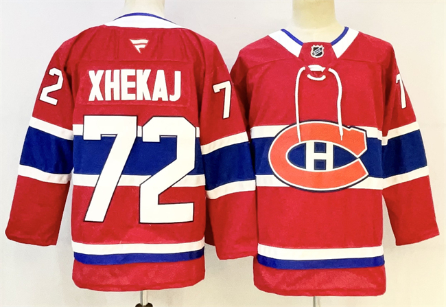 Men's Montreal Canadiens #72 Arber Xhekaj Red 2024-25 Stitched Jersey