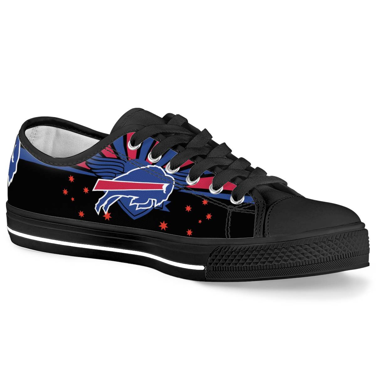 Women's Buffalo Bills Low Top Canvas Sneakers 006 [NikeNFL_Bills ...
