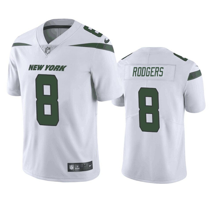 Men's New York Jets #8 Aaron Rodgers White Vapor Untouchable Limited Stitched Jersey