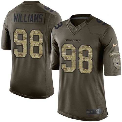 Nike Ravens #98 Brandon Williams Green Men's Stitched NFL Limited Salute to Service Jersey