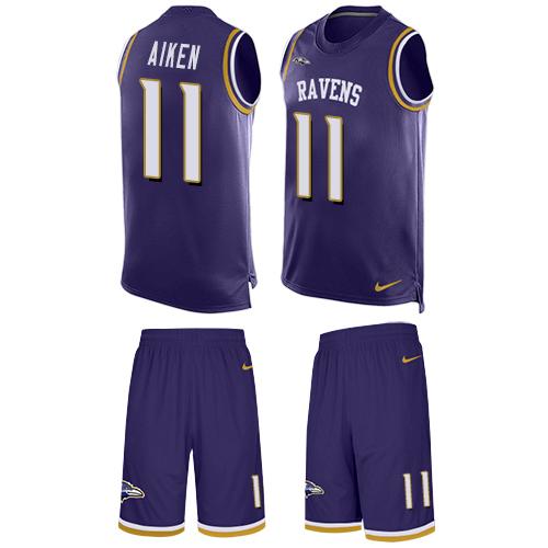 Nike Ravens #11 Kamar Aiken Purple Team Color Men's Stitched NFL Limited Tank Top Suit Jersey