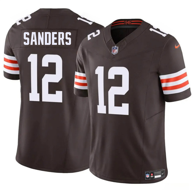 Men's Cleveland Browns #12 Shedeur Sanders Brown 2025 Draft F.U.S.E. Vapor Limited Stitched Football Jersey