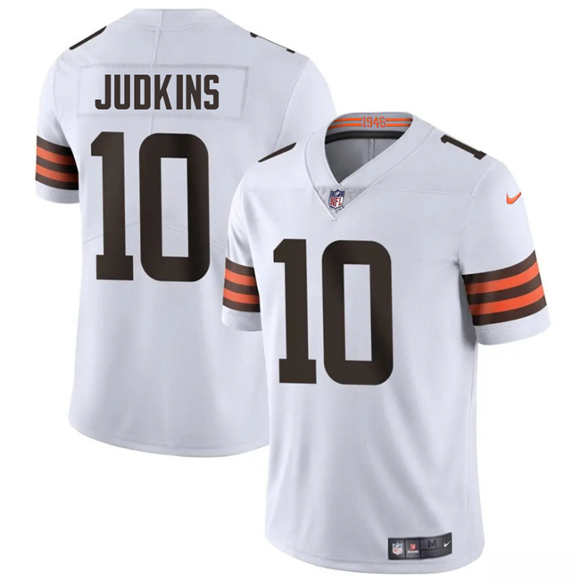 Men's Cleveland Browns #10 Quinshon Judkins White 2025 Draft Vapor Untouchable Limited Stitched Football Jersey