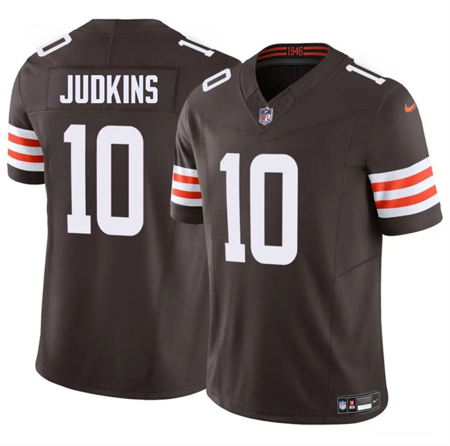 Men's Cleveland Browns #10 Quinshon Judkins Brown 2025 Draft F.U.S.E. Vapor Limited Stitched Football Jersey