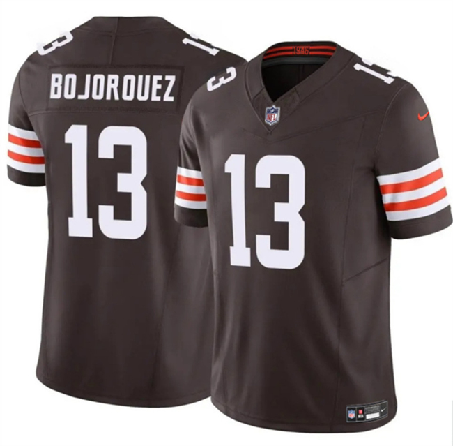 Men's Cleveland Browns #13 Corey Bojorquez Brown F.U.S.E. Vapor Limited Stitched Football Jersey