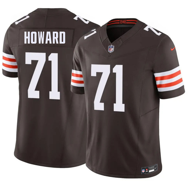 Men's Cleveland Browns #71 Tytus Howard Brown F.U.S.E. Vapor Limited Stitched Football Jersey