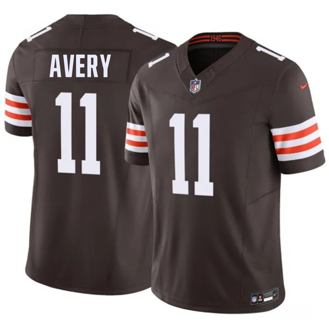 Men's Cleveland Browns #11 Tre Avery Brown 2026 F.U.S.E. Vapor Limited Stitched Football Jersey