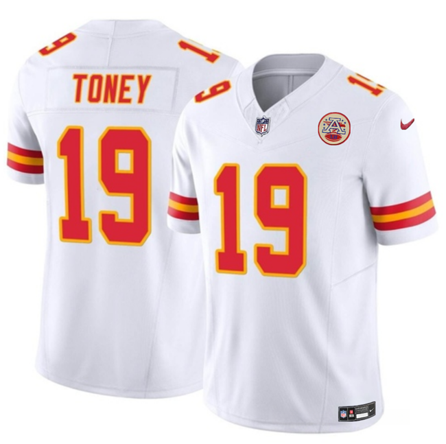 Men’s Kansas City Chiefs #19 Kadarius Toney White 2023 F.U.S.E. Vapor Untouchable Limited Stitched Jersey