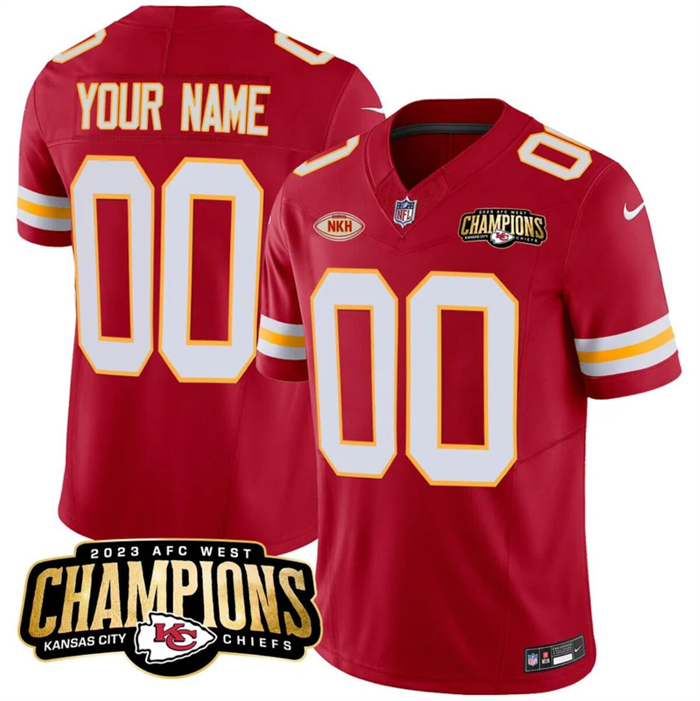Men’s Kansas City Chiefs Active Player Custom Red 2023 F.U.S.E. AFC West Champions With 