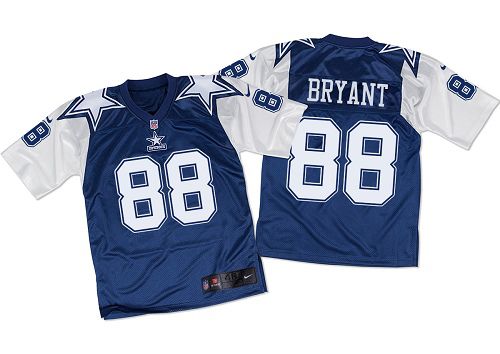 Nike Cowboys #88 Dez Bryant Navy Blue/White Throwback Men's Stitched NFL Elite Jersey