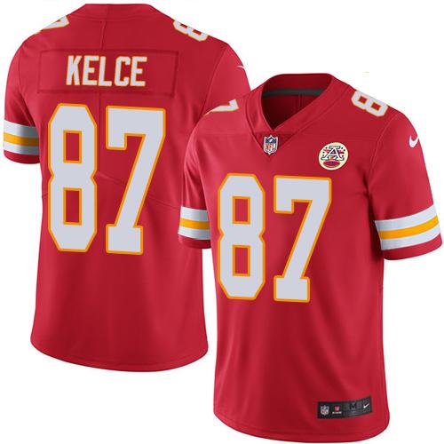 Nike Chiefs #87 Travis Kelce Red Men's Stitched NFL Limited Rush Jersey