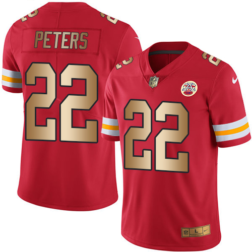 Nike Chiefs #22 Marcus Peters Red Men's Stitched NFL Limited Gold Rush Jersey