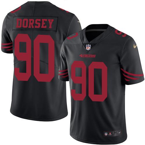Nike 49ers #90 Glenn Dorsey Black Men's Stitched NFL Limited Rush Jersey