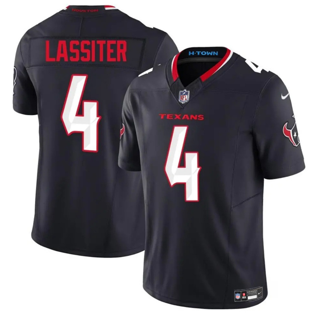 Men's Houston Texans #4 Kamari Lassiter Navy 2025 F.U.S.E. Vapor Limited Stitched Football Jersey