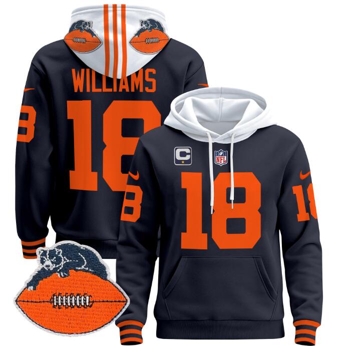Men's Chicago Bears Custom Navy Hoodie