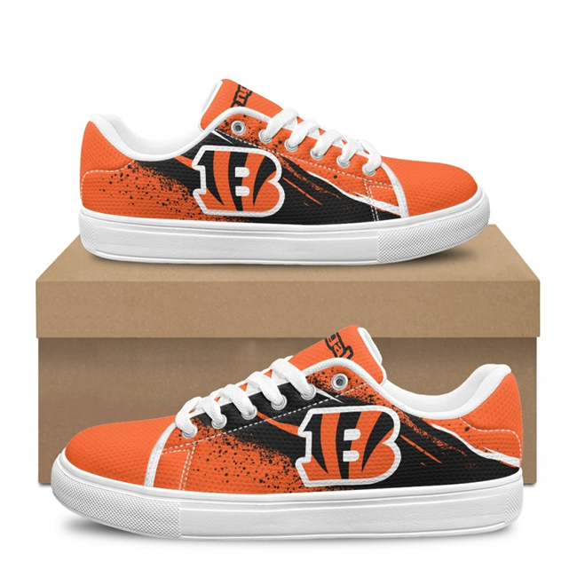 Women's Cincinnati Bengals Low Top Casual Sneakers/Shoes 001