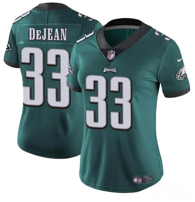 Women's Philadelphia Eagles #33 Cooper DeJean Green 2024 Draft Vapor Untouchable Limited Stitched Football Jersey(Run Small)