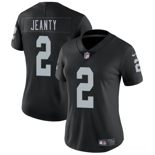 Women's Las Vegas Raiders #2 Ashton Jeanty Black 2025 Vapor Stitched Jersey(Run Small)