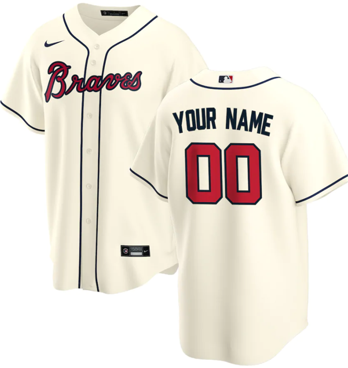 Youth Atlanta Braves Active Player Custom Cream Cool Base Stitched Baseball Jersey