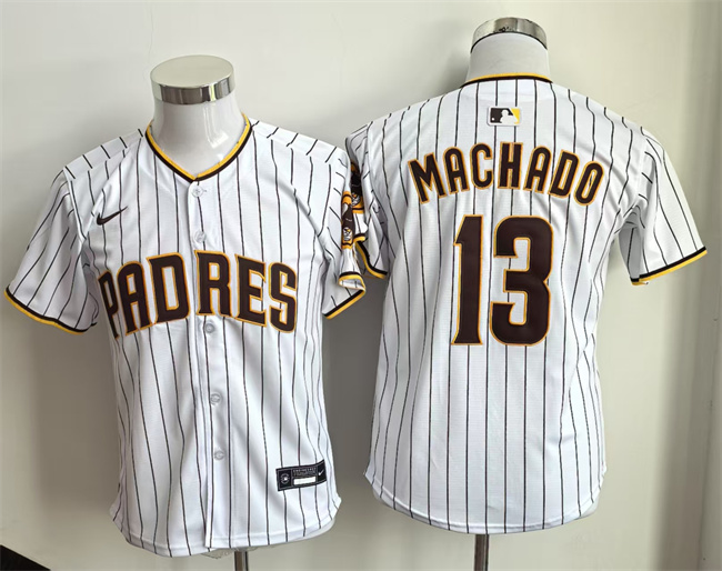 Youth San Diego Padres #13 Manny Machado White Home Limited Stitched Baseball Jersey