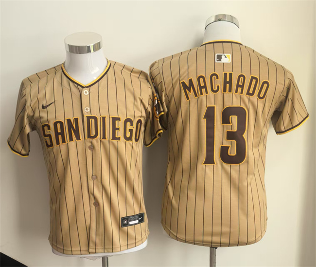 Youth San Diego Padres #13 Manny Machado Tan Limited Stitched Baseball Jersey