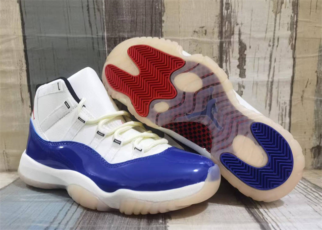 Women's Running weapon Air Jordan 11 White/Royal Shoes 028
